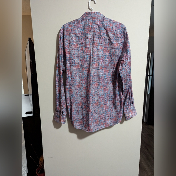 Franco Negretti long sleeve button down shirt. Colourful quality cotton fabric. - Picture 8 of 9